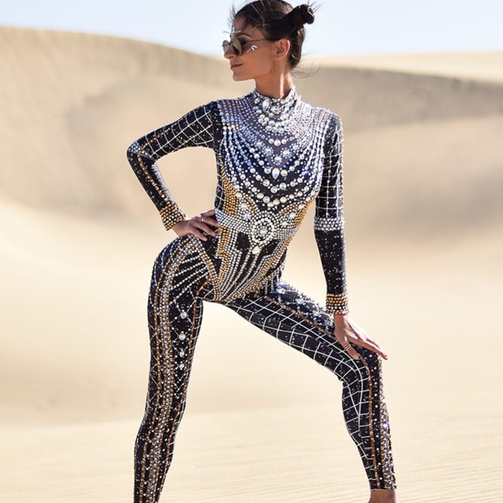 Luxury rhine stone cat suite. Festival clothes